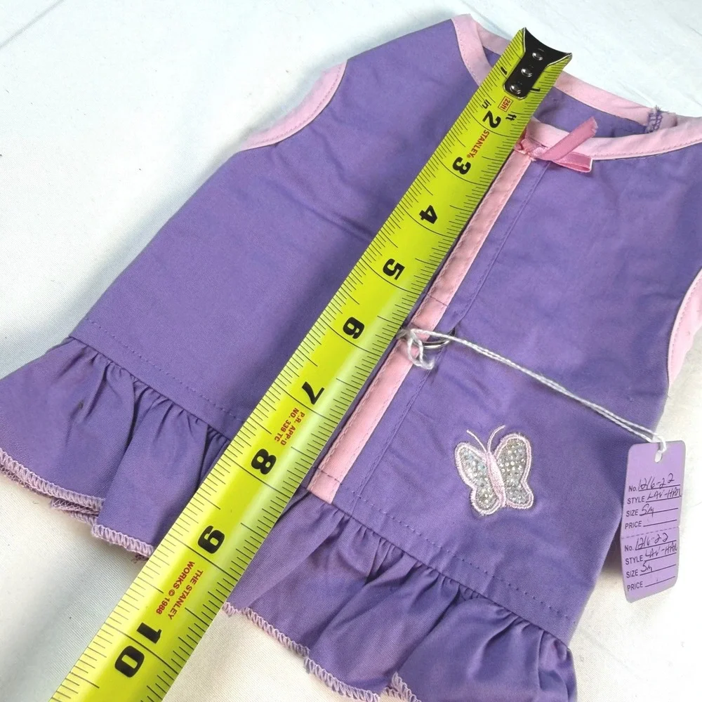 Boutique Butterfly Dog Dress Sm Purple Pink Harness D-Ring Pet Apparel NWT